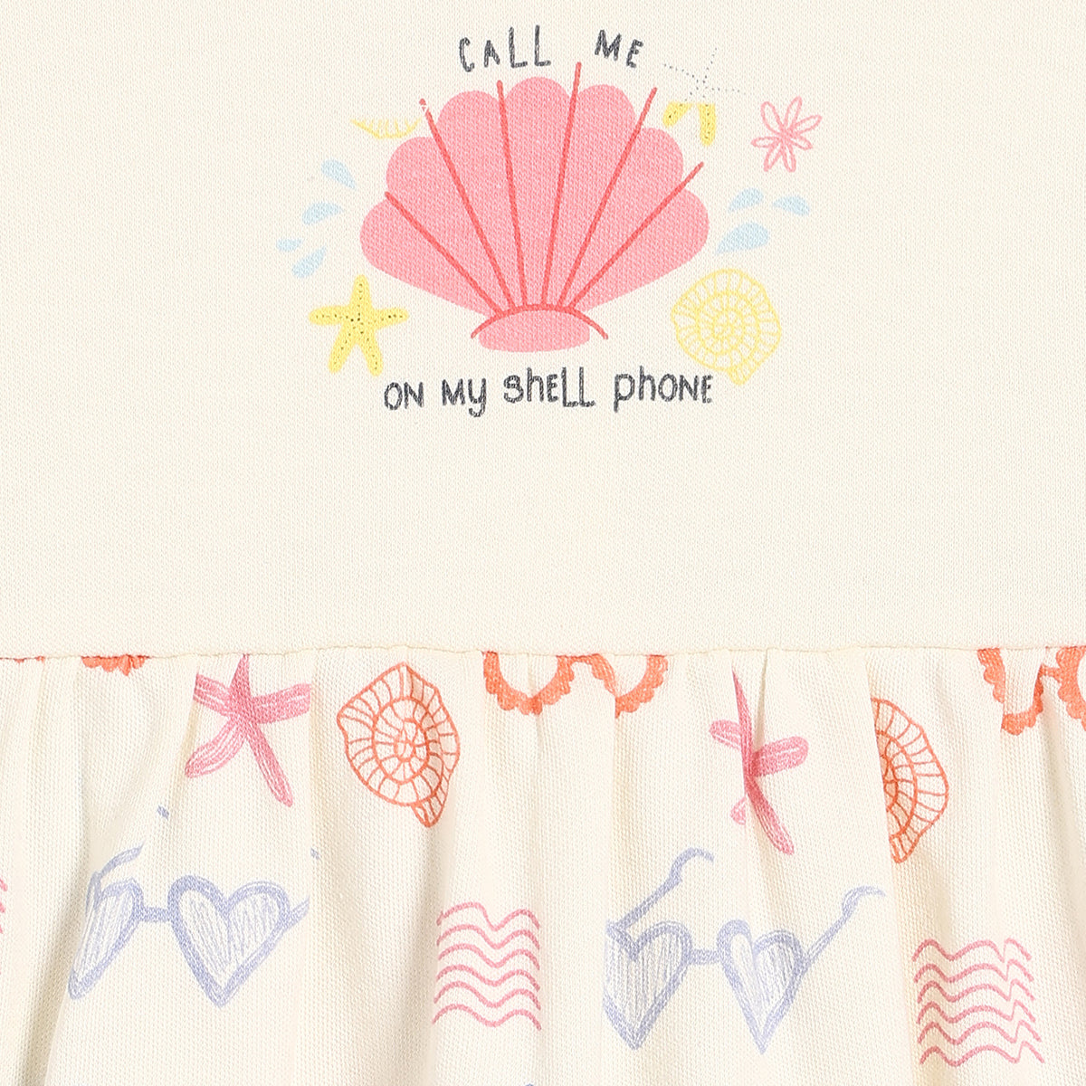 Baby Girls Starfish Print Knit Dresses Pack of 2, Aqua Blue and Cream