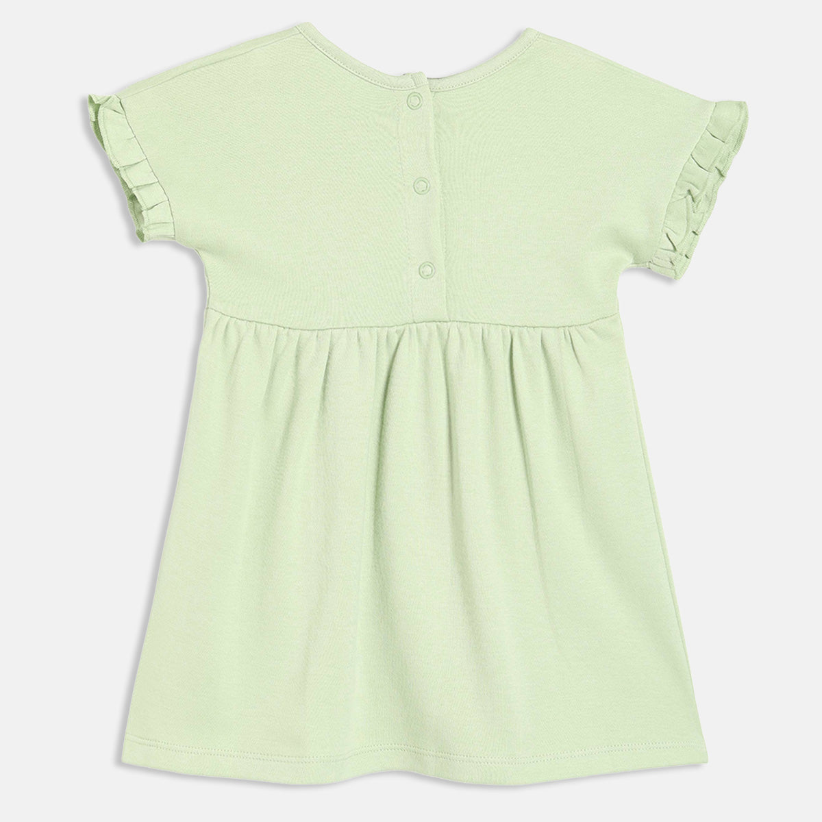Baby Girls Swan Graphic and Floral Printed Dresses Pack of 2, Mint Green and Off White