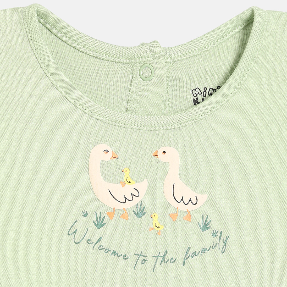 Baby Girls Swan Graphic and Floral Printed Dresses Pack of 2, Mint Green and Off White