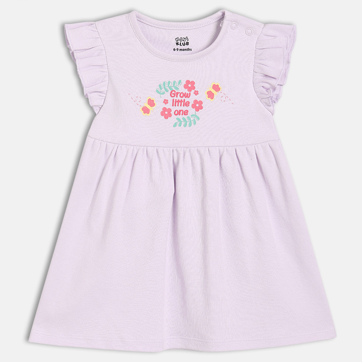 Baby Girls Floral Printed and Graphic Dresses Pack of 2, Yellow and Lavender