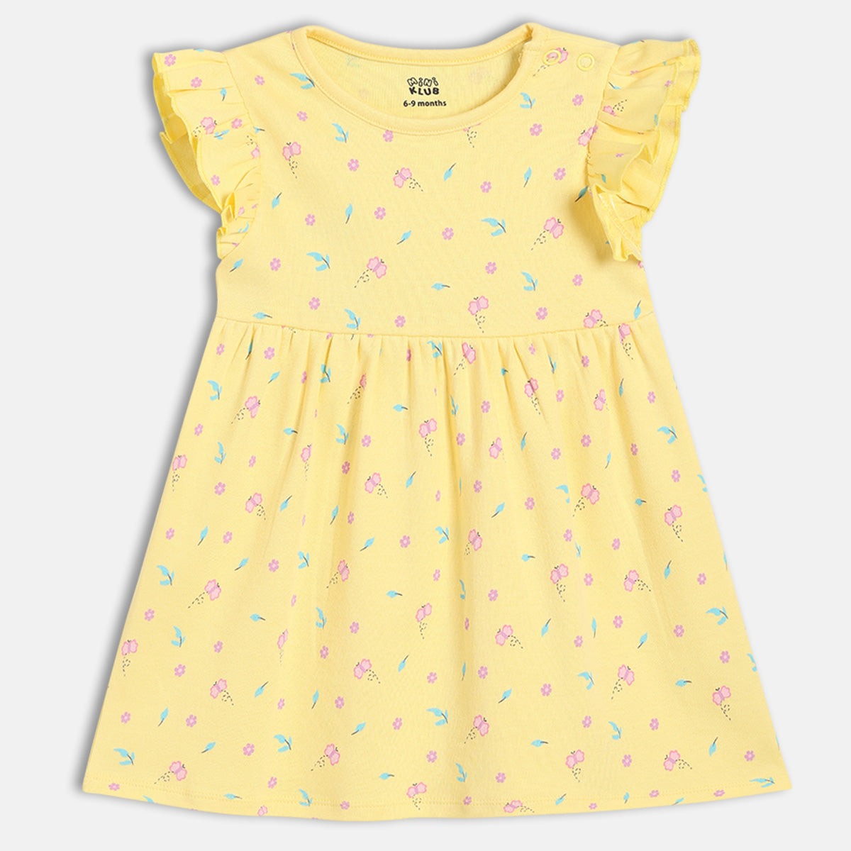 Baby Girls Floral Printed and Graphic Dresses Pack of 2, Yellow and Lavender