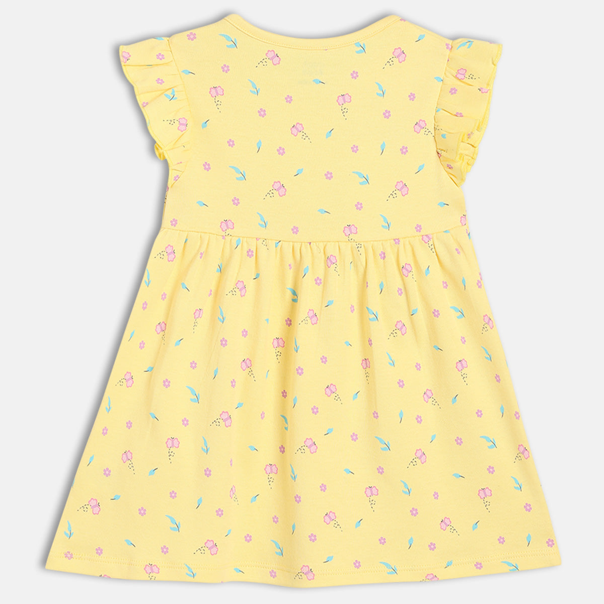 Baby Girls Floral Printed and Graphic Dresses Pack of 2, Yellow and Lavender