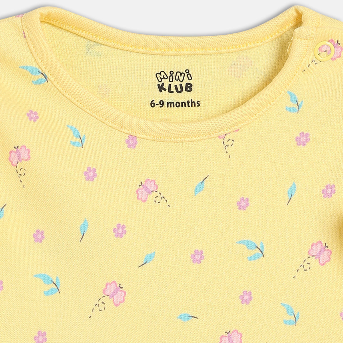 Baby Girls Floral Printed and Graphic Dresses Pack of 2, Yellow and Lavender