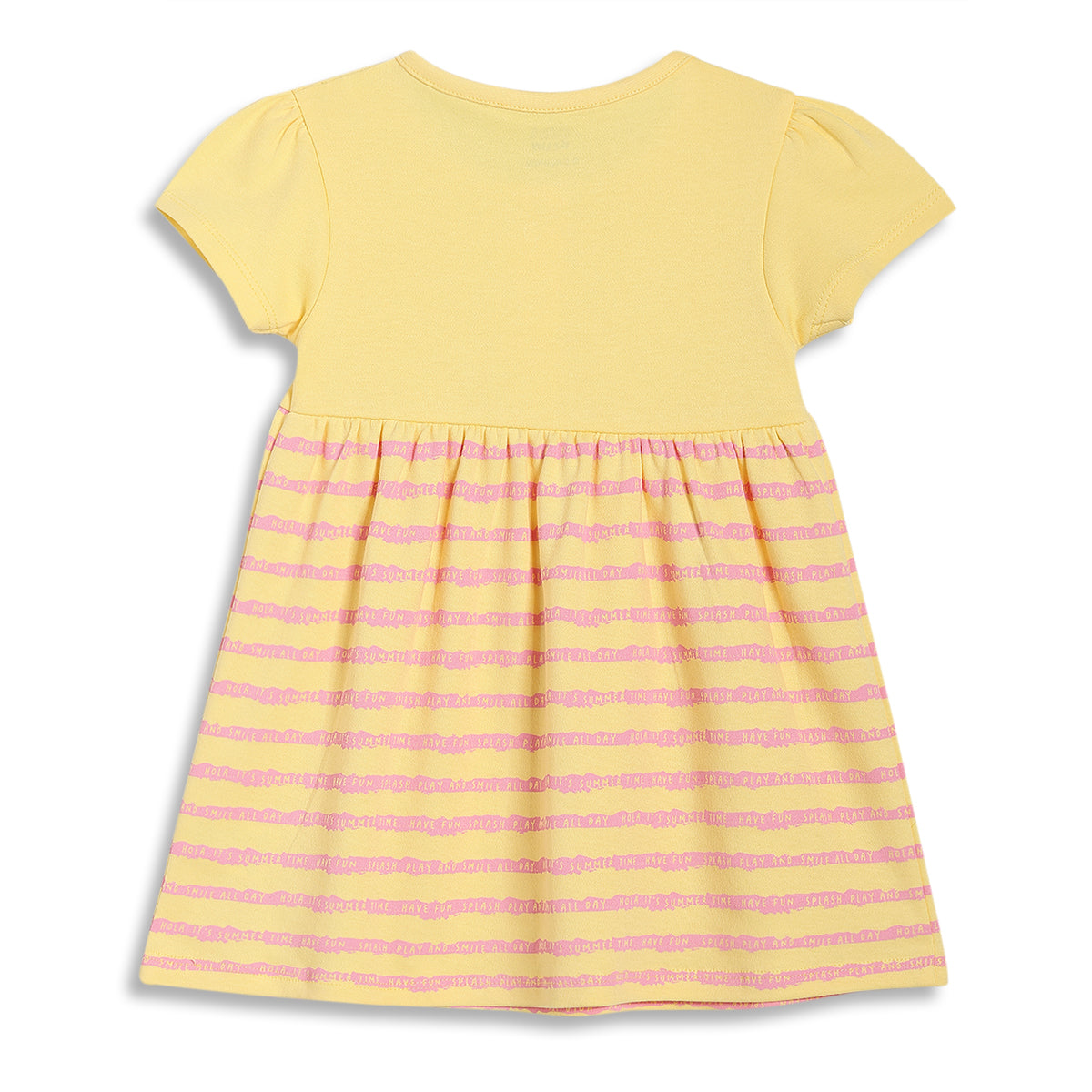 Baby Girls Printed Front Open Knit Dress Pack of 2, Green & Yellow