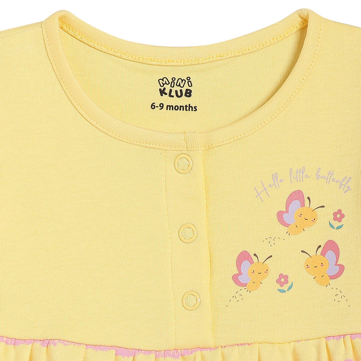 Baby Girls Printed Front Open Knit Dress Pack of 2, Green & Yellow