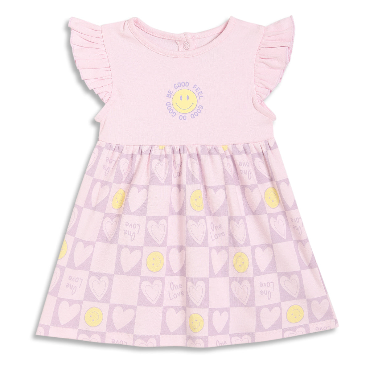 Baby Girls Cherry Print Dresses Pack of 2, Yellow and Pink