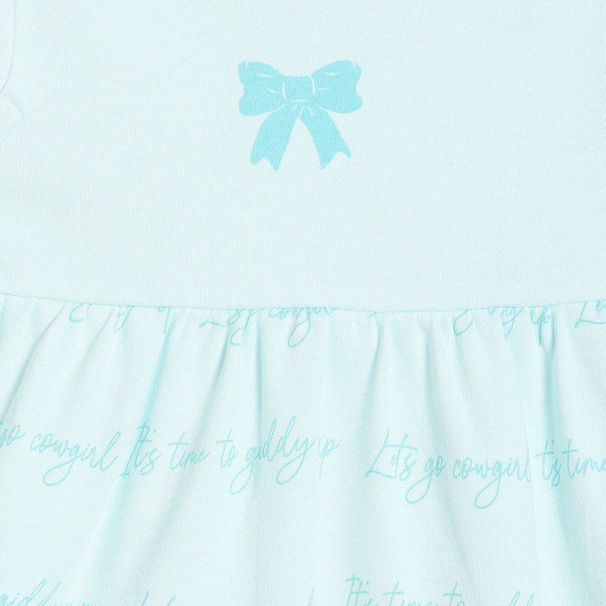 Baby Girls Bow Print Dresses Pack of 2, Peach and Light Blue