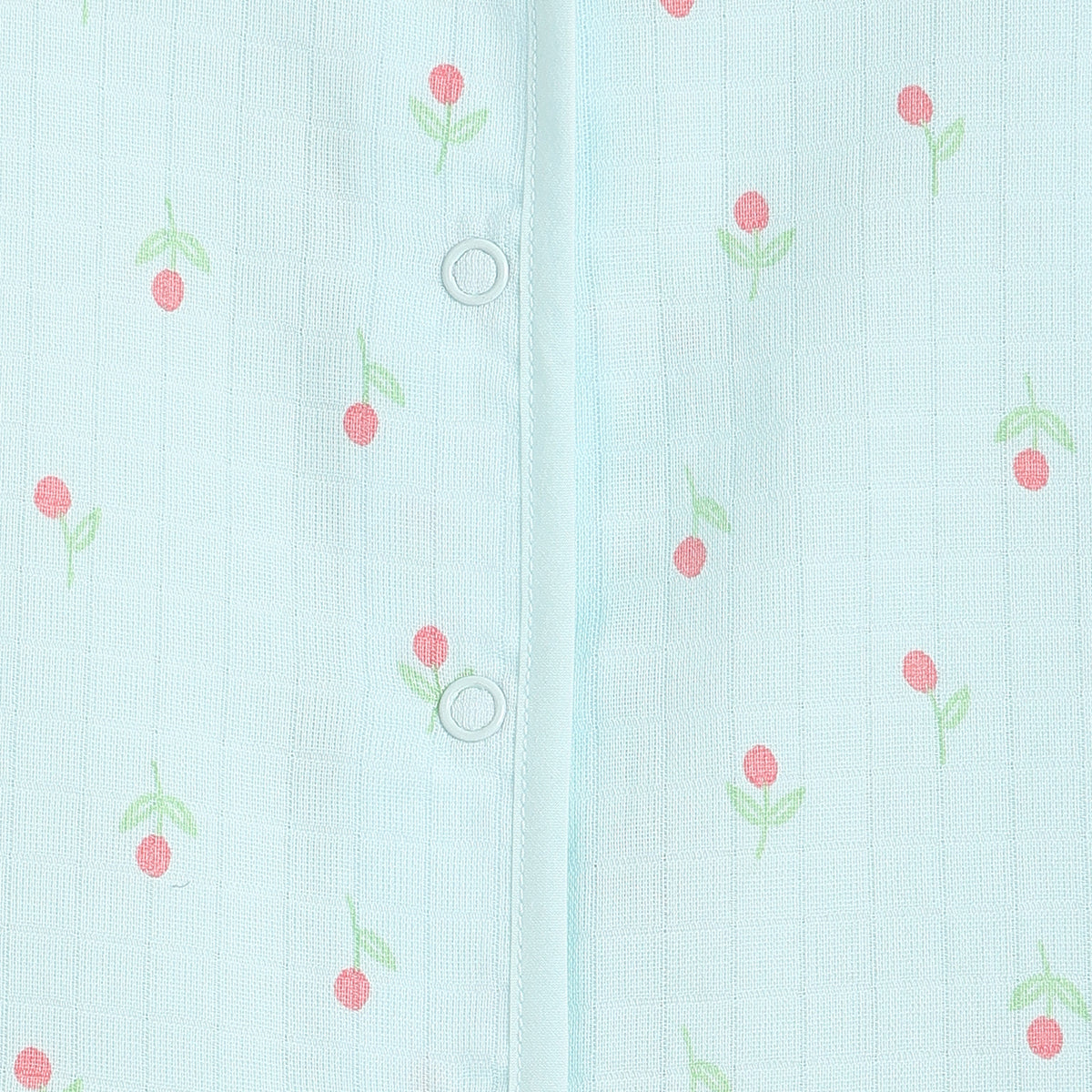 Baby Girls Blue and Green Cotton Muslin Printed Front Open Vests Pack of 2 Regular Fit Casual Wear