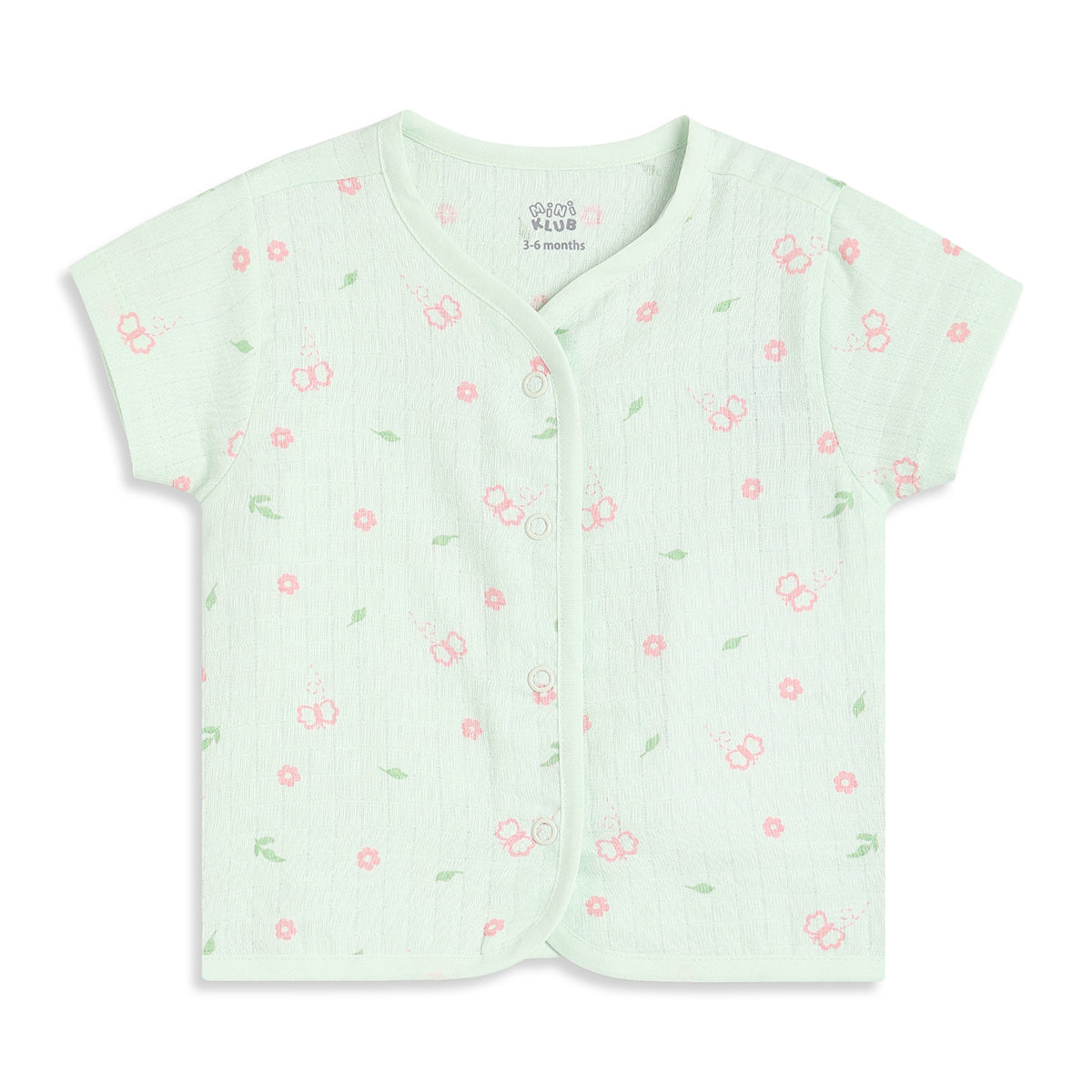 Baby Girls Blue and Green Cotton Muslin Printed Front Open Vests Pack of 2 Regular Fit Casual Wear