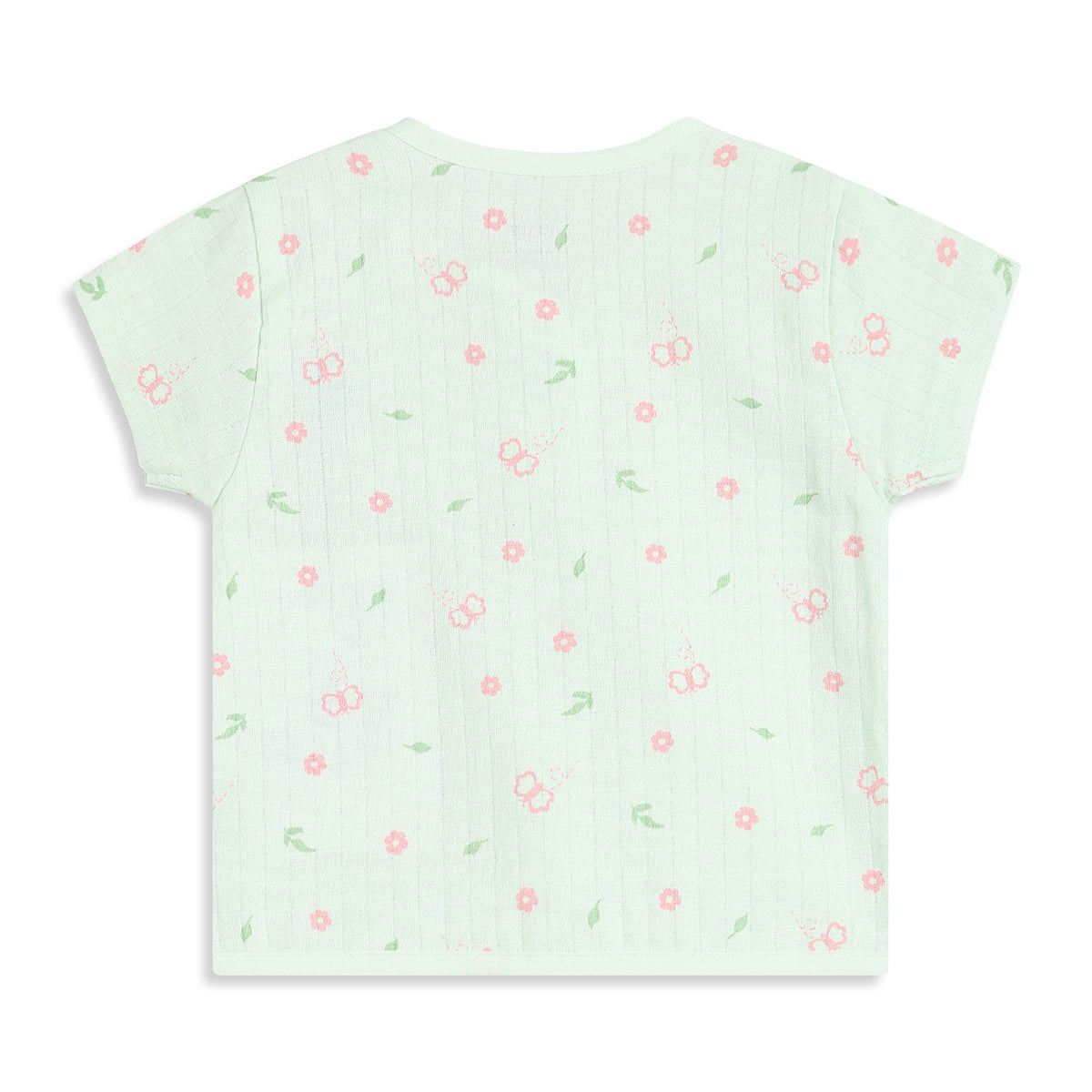 Baby Girls Blue and Green Cotton Muslin Printed Front Open Vests Pack of 2 Regular Fit Casual Wear