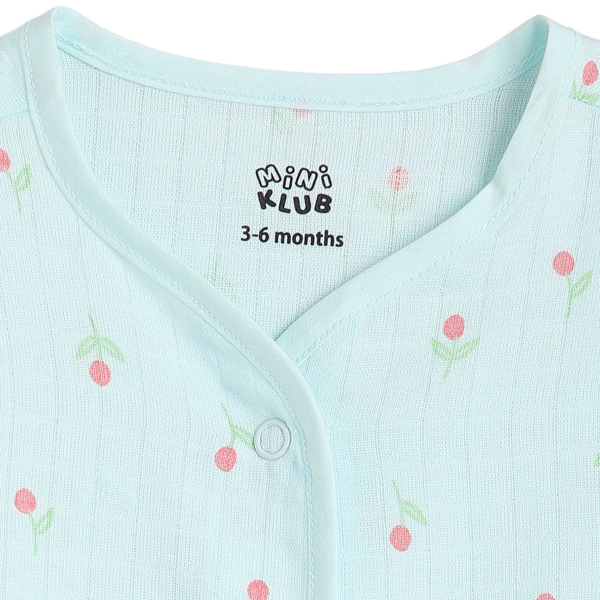 Baby Girls Blue and Green Cotton Muslin Printed Front Open Vests Pack of 2 Regular Fit Casual Wear