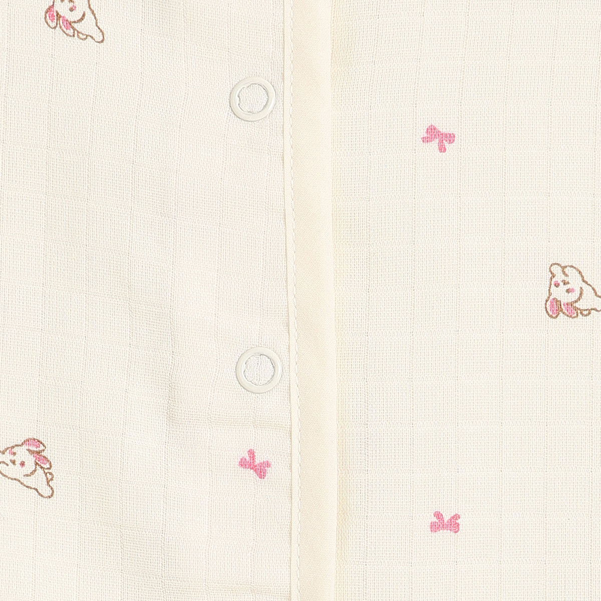 Baby Girls Pink And Cream Cotton Printed Front Open Vests Pack Of 2 Regular Fit Everyday Wear