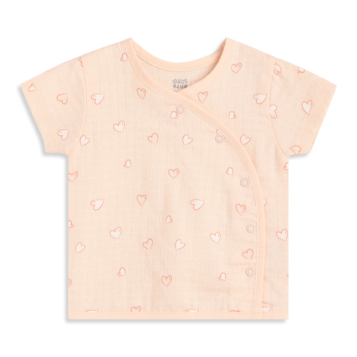 Baby Girls Peach And Cream Cotton Printed Front Open Vests Pack Of 2 Regular Fit Everyday Wear