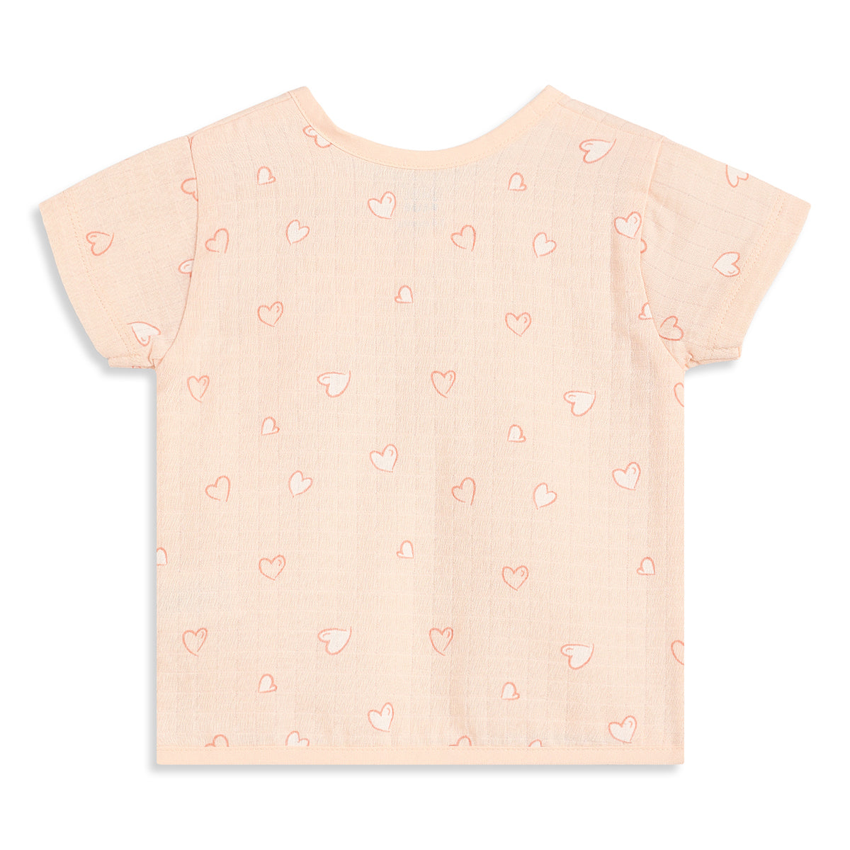 Baby Girls Peach And Cream Cotton Printed Front Open Vests Pack Of 2 Regular Fit Everyday Wear
