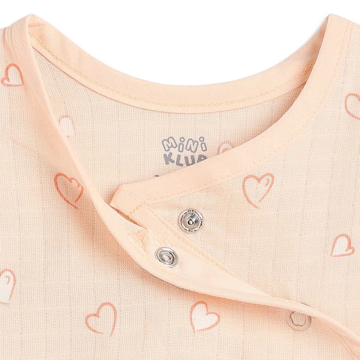 Baby Girls Peach And Cream Cotton Printed Front Open Vests Pack Of 2 Regular Fit Everyday Wear
