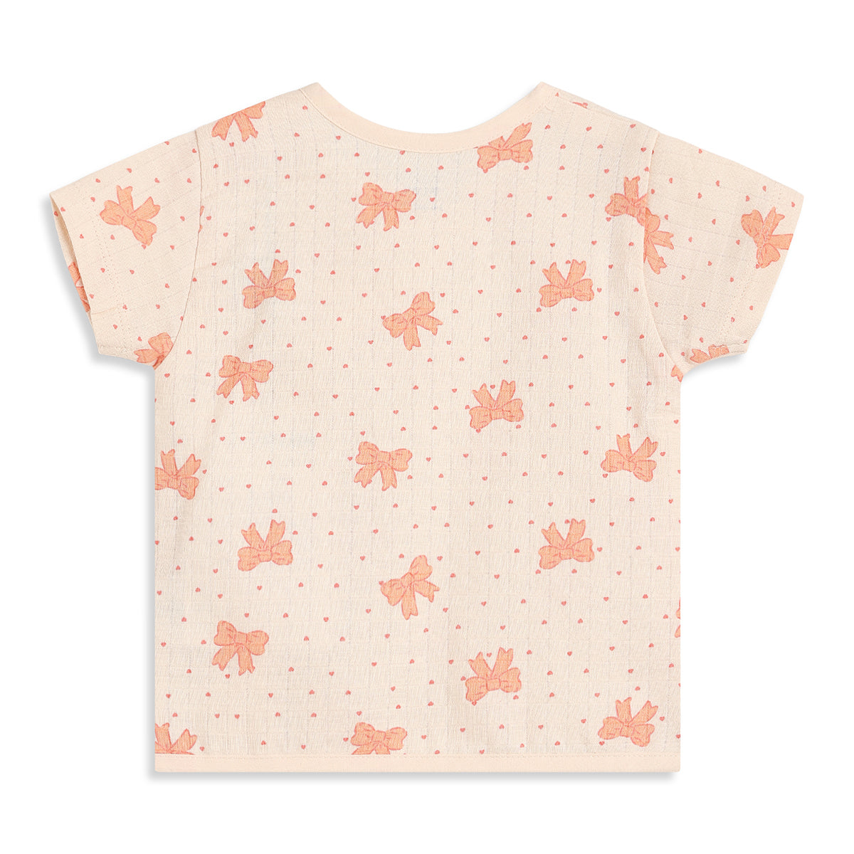 Baby Girls Peach And Cream Cotton Printed Front Open Vests Pack Of 2 Regular Fit Everyday Wear
