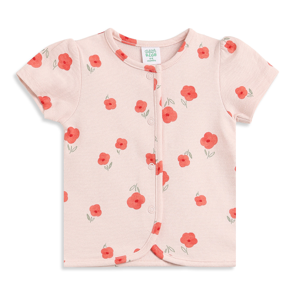 Baby Girls Pink Floral & Striped Cotton Front Open Vest Pack of 2 Regular Fit Casual Baby Vests