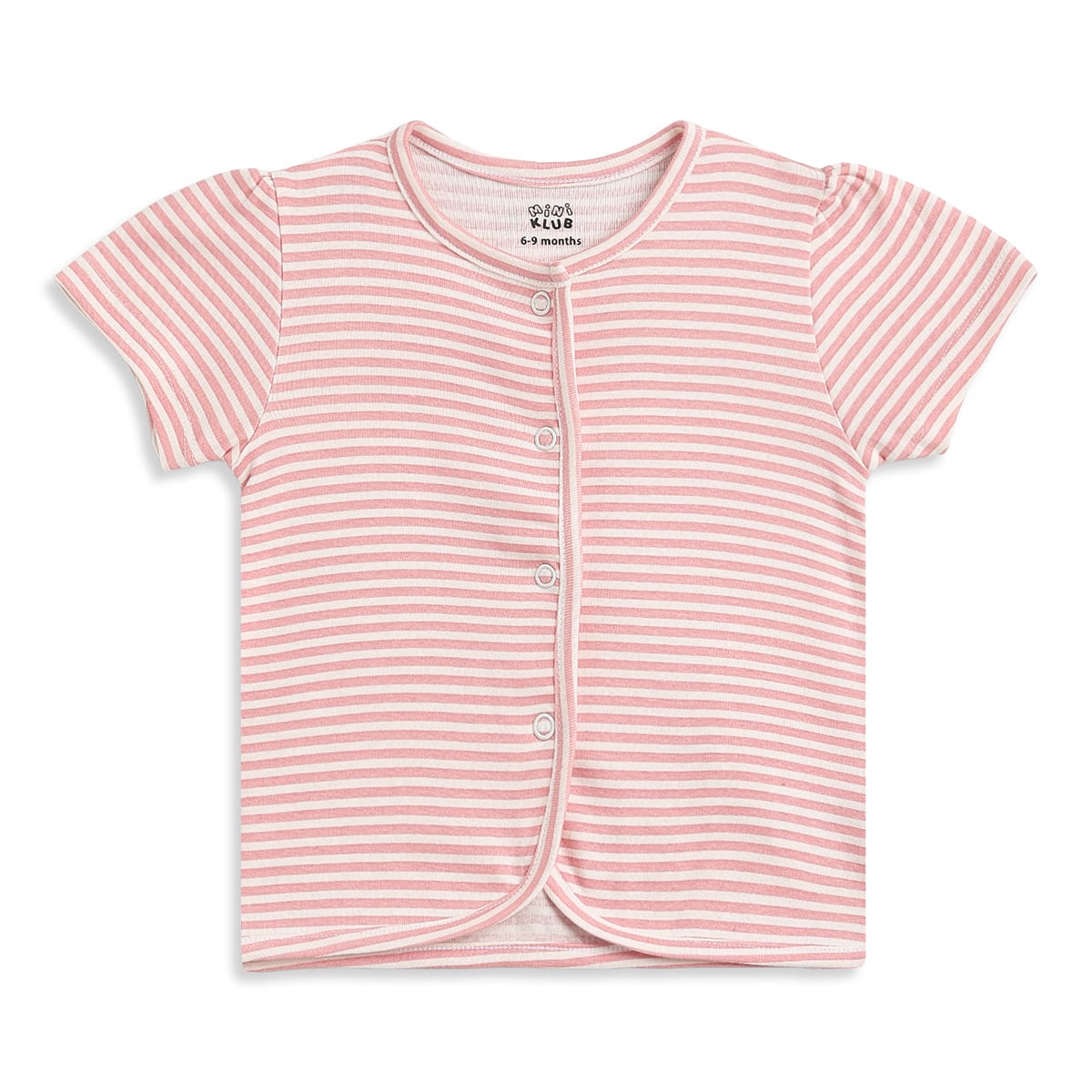 Baby Girls Pink Floral & Striped Cotton Front Open Vest Pack of 2 Regular Fit Casual Baby Vests