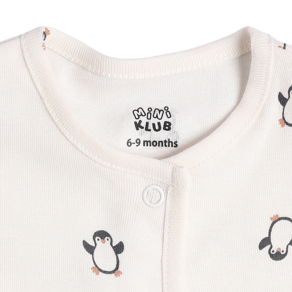Baby Girls Penguin Print And Polka Dot Front Open Vests Pack of 2, White