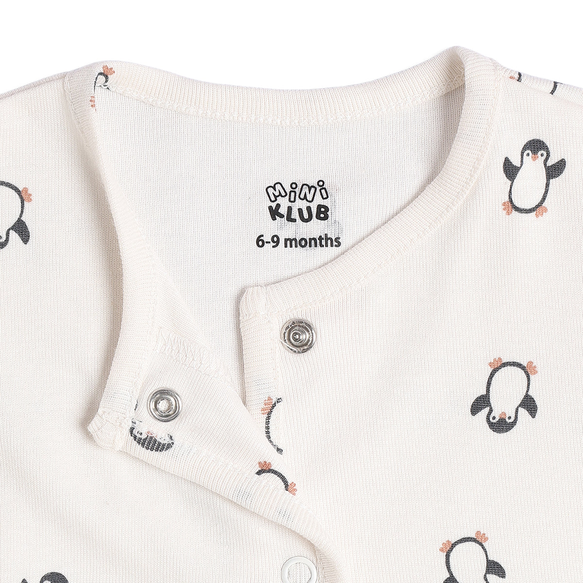 Baby Girls Penguin Print And Polka Dot Front Open Vests Pack of 2, White