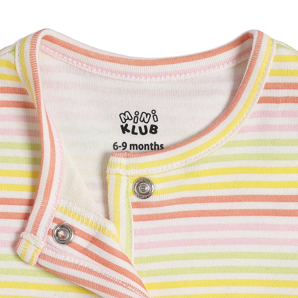 Baby Girls White & Pink Striped Cotton Front Open Vest Pack of 2 Regular Fit Casual Baby Vests