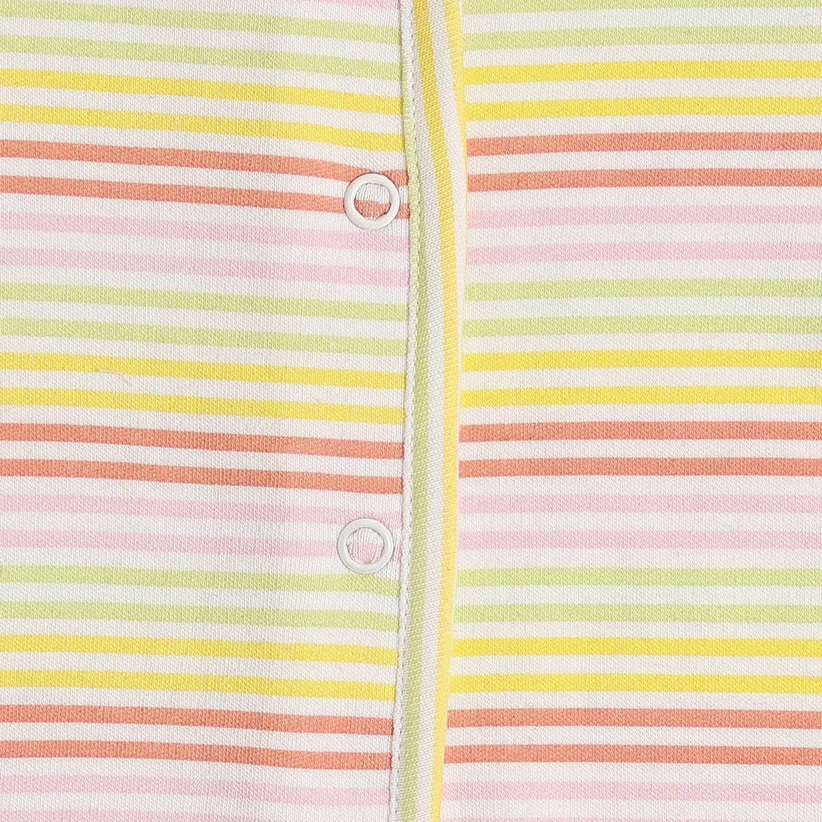 Baby Girls White & Pink Striped Cotton Front Open Vest Pack of 2 Regular Fit Casual Baby Vests