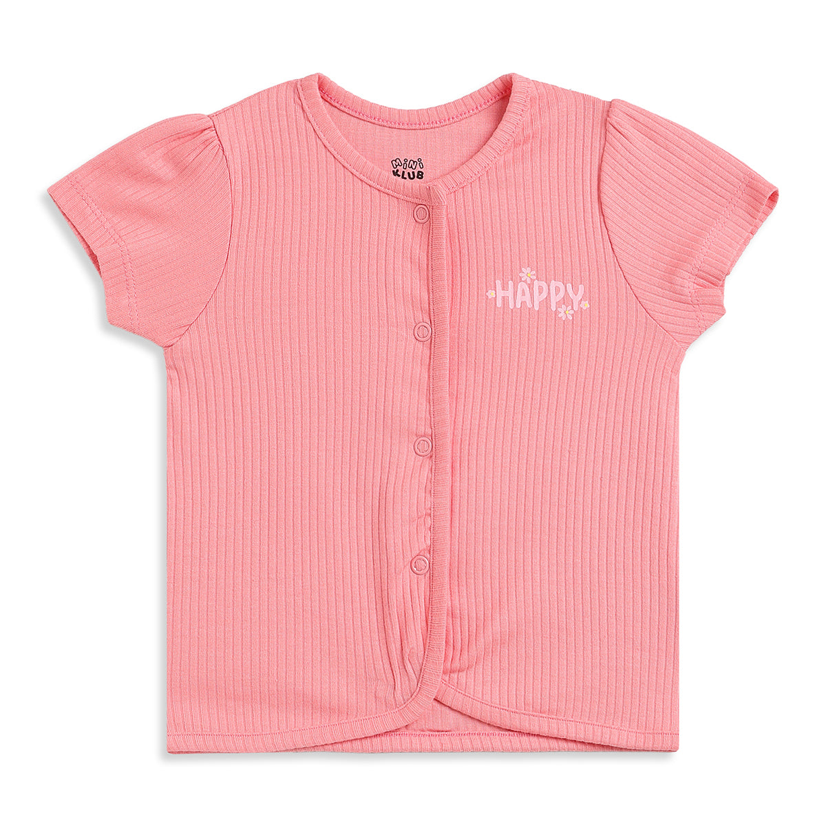 Baby Girls Pink & Blue Printed Cotton Front Open Vest Pack of 2 Regular Fit Casual Baby Vests