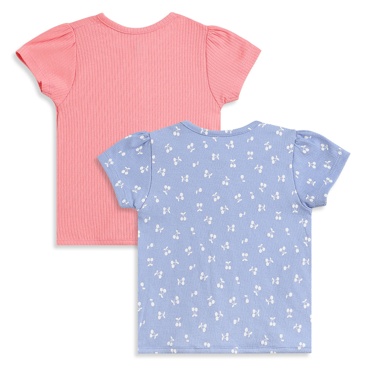 Baby Girls Pink & Blue Printed Cotton Front Open Vest Pack of 2 Regular Fit Casual Baby Vests
