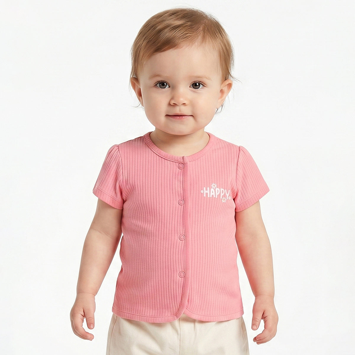 Baby Girls Pink & Blue Printed Cotton Front Open Vest Pack of 2 Regular Fit Casual Baby Vests