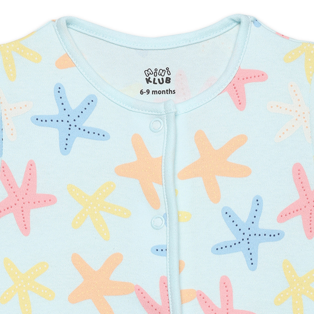 Baby Girls Star Fish Printed Front Open Vests Pack Of 2, Multicolor