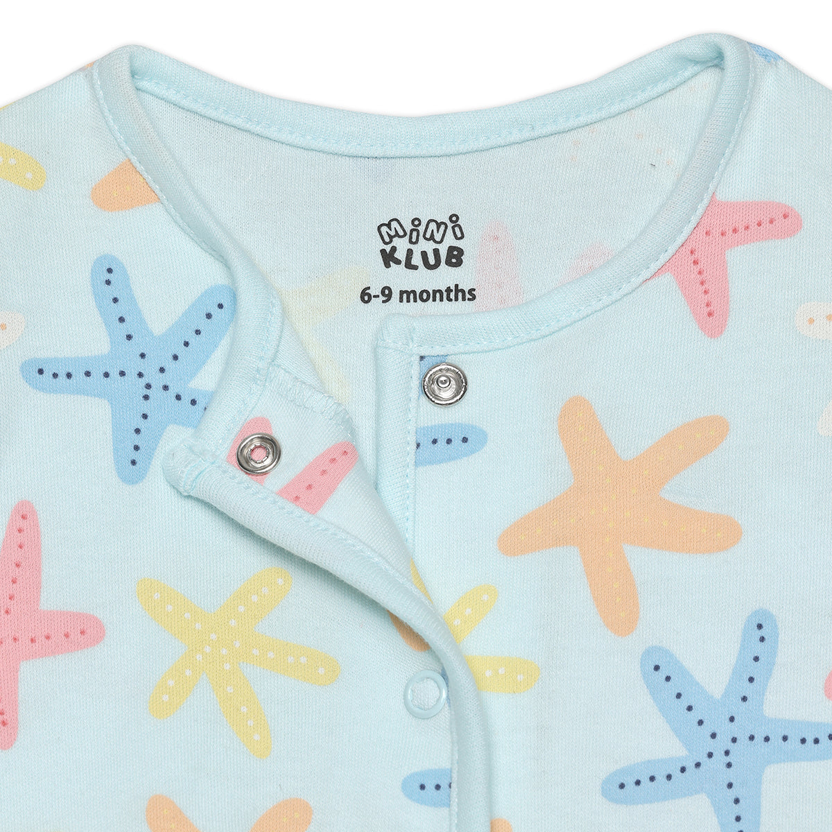 Baby Girls Star Fish Printed Front Open Vests Pack Of 2, Multicolor