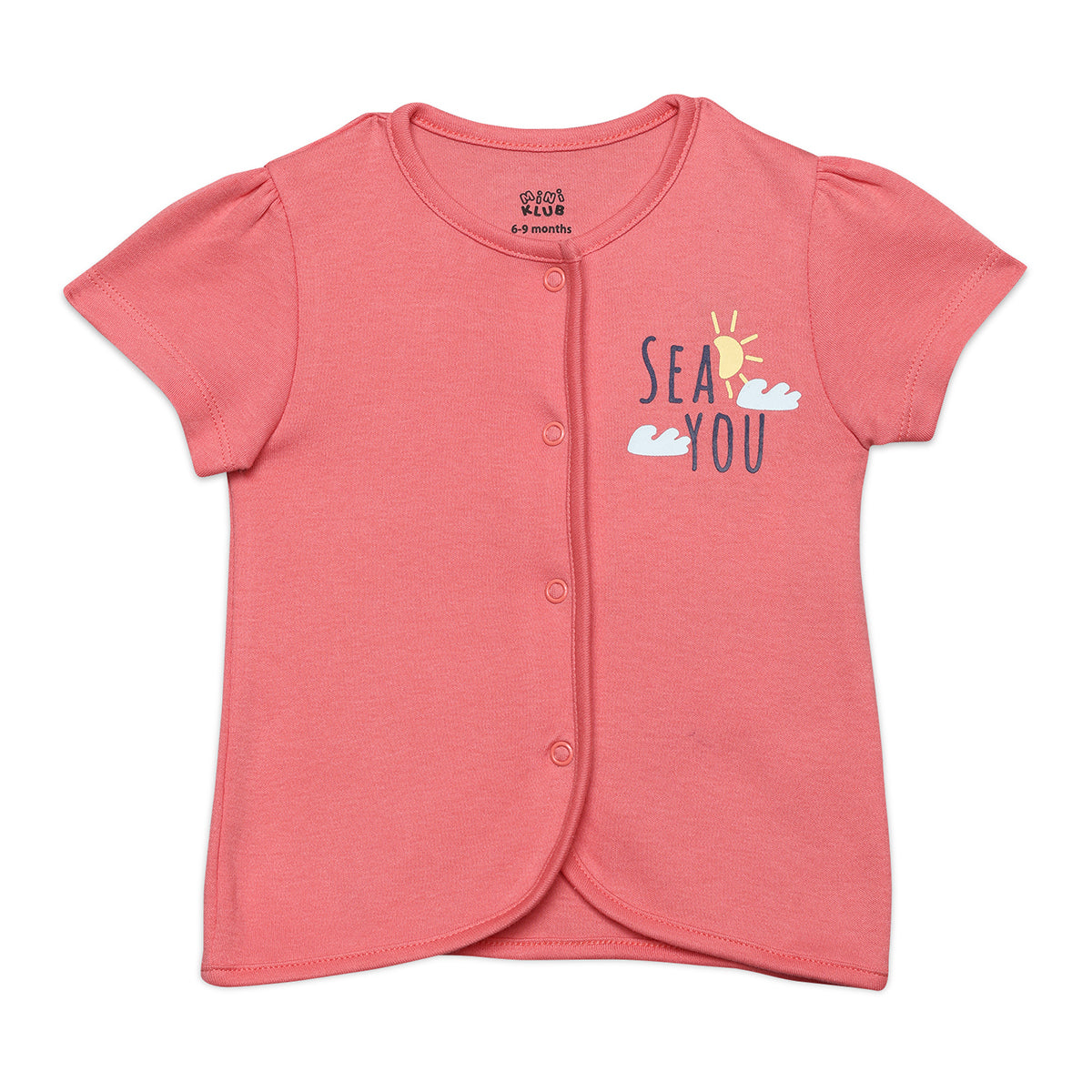 Baby Girls Sea Life Printed Front Open Vests Pack Of 2, Multicolor