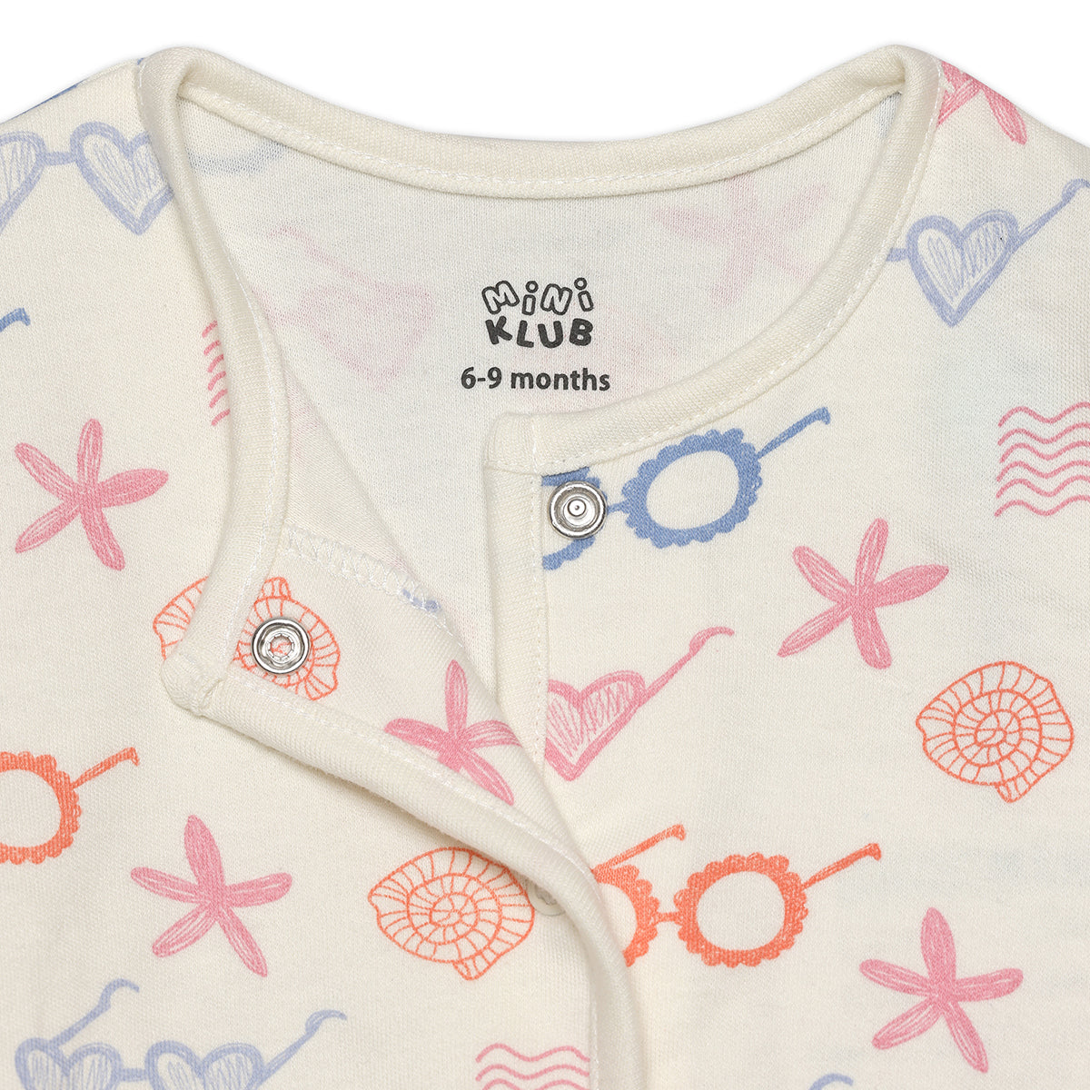 Baby Girls Sea Life Printed Front Open Vests Pack Of 2, Multicolor