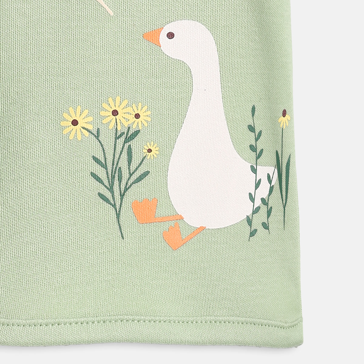 Baby Girls Floral Printed & Solid Front Open Vest Pack of 2, Green & Off White