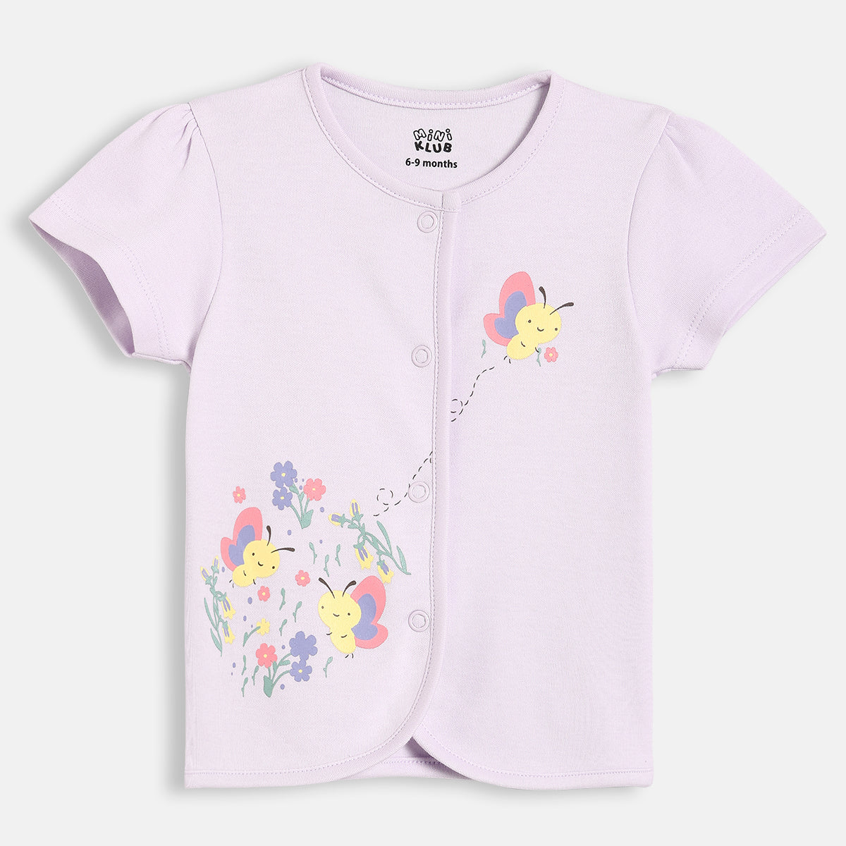 Baby Girls Floral Printed Front Open Vest Pack of 2, Yellow & Lavender