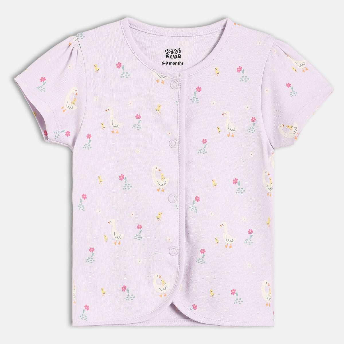 Baby Girls Printed Front Open Vest Pack of 2, Lavender & Pink