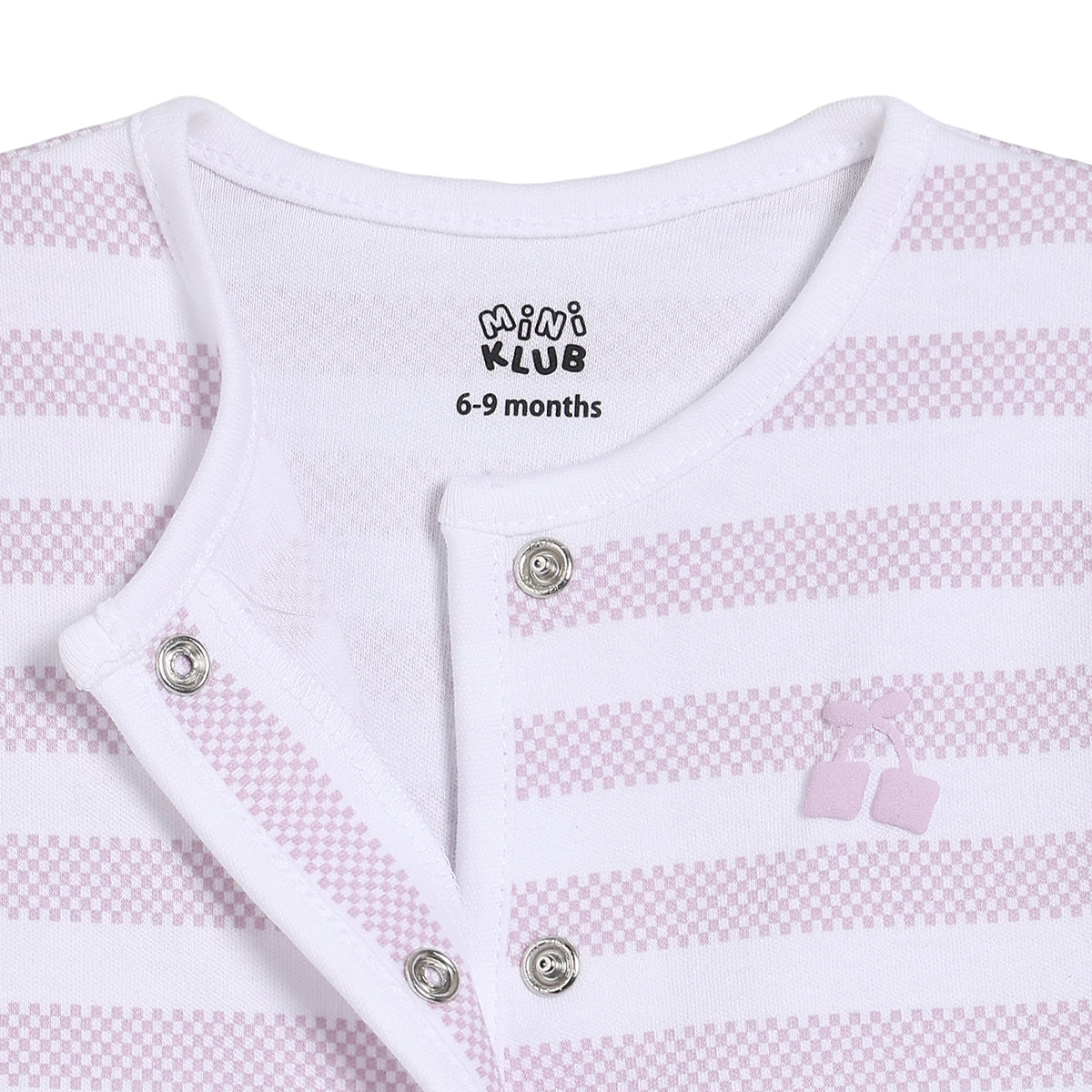 Baby Girls Striped and Graphic Print Front Open Vests Pack of 2, Pink and White