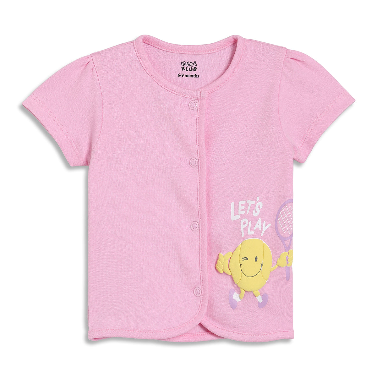 Baby Girls Striped and Graphic Print Front Open Vests Pack of 2, Pink and White