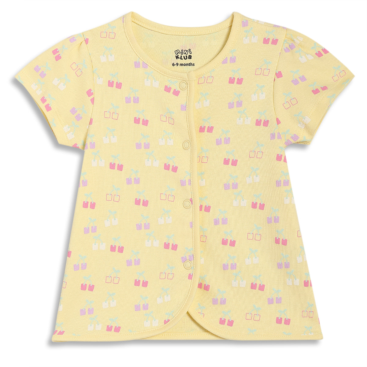 Baby Girls Front Open Vest Pack of 2, Yellow & Pink