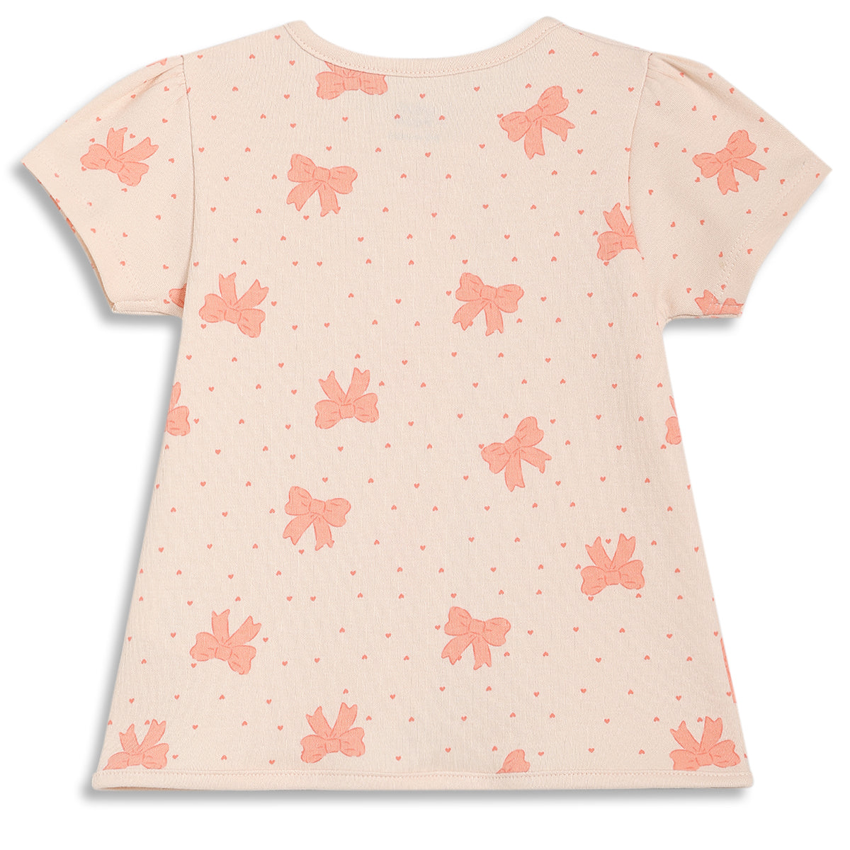 Baby Girls Bow Print Front Open Vest Pack of 2, Peach and Aqua Blue