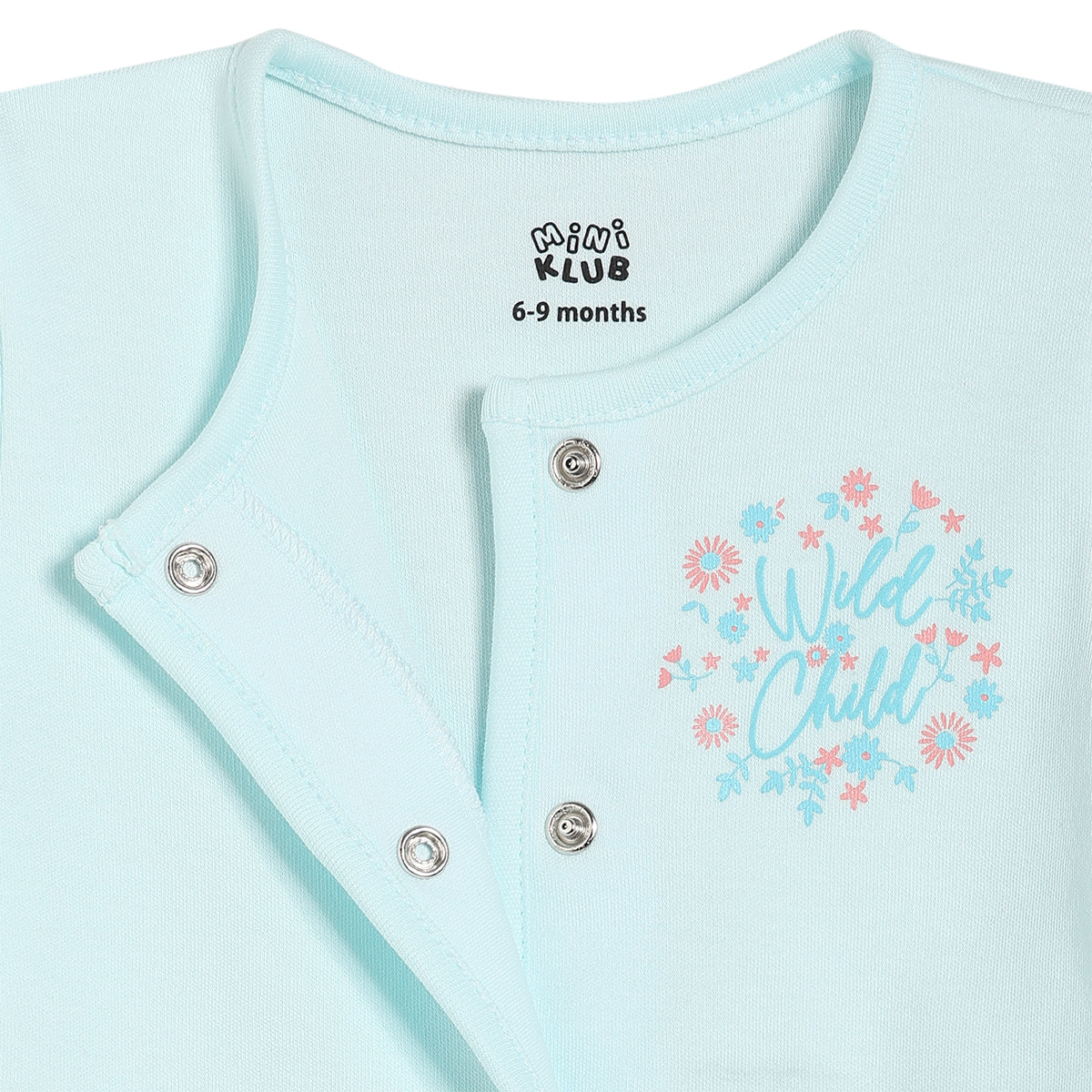 Baby Girls Bow Print Front Open Vest Pack of 2, Peach and Aqua Blue