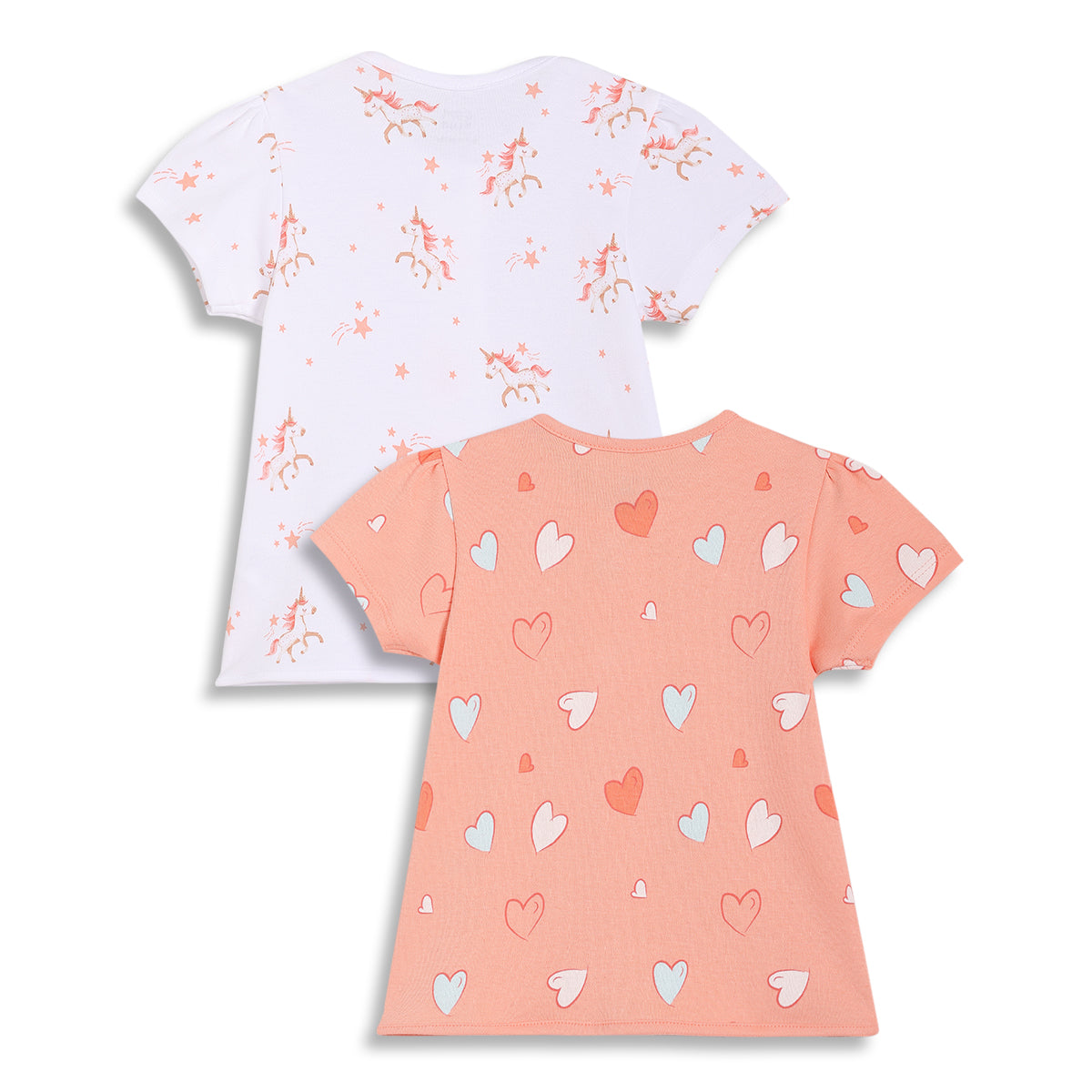 Baby Girls Boots and Spurs Print Front Open Vest Pack of 2, White and Peach