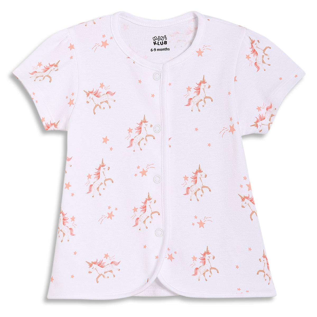 Baby Girls Boots and Spurs Print Front Open Vest Pack of 2, White and Peach