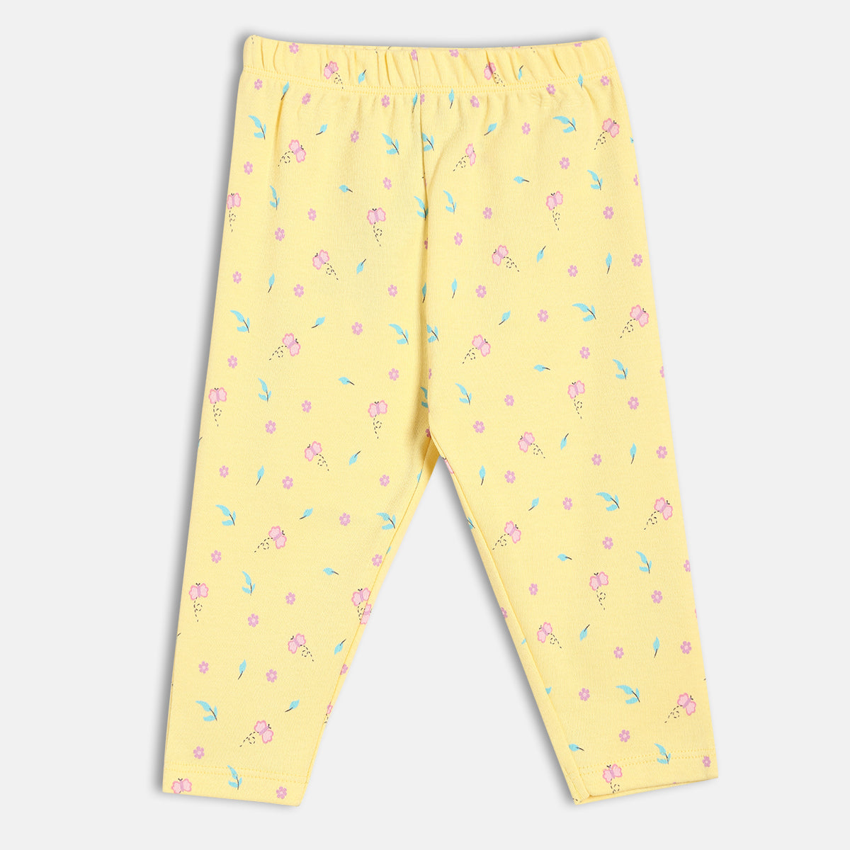 Baby Girls Printed and Solid Knit Bottom Pack of 2, Yellow and Lavender