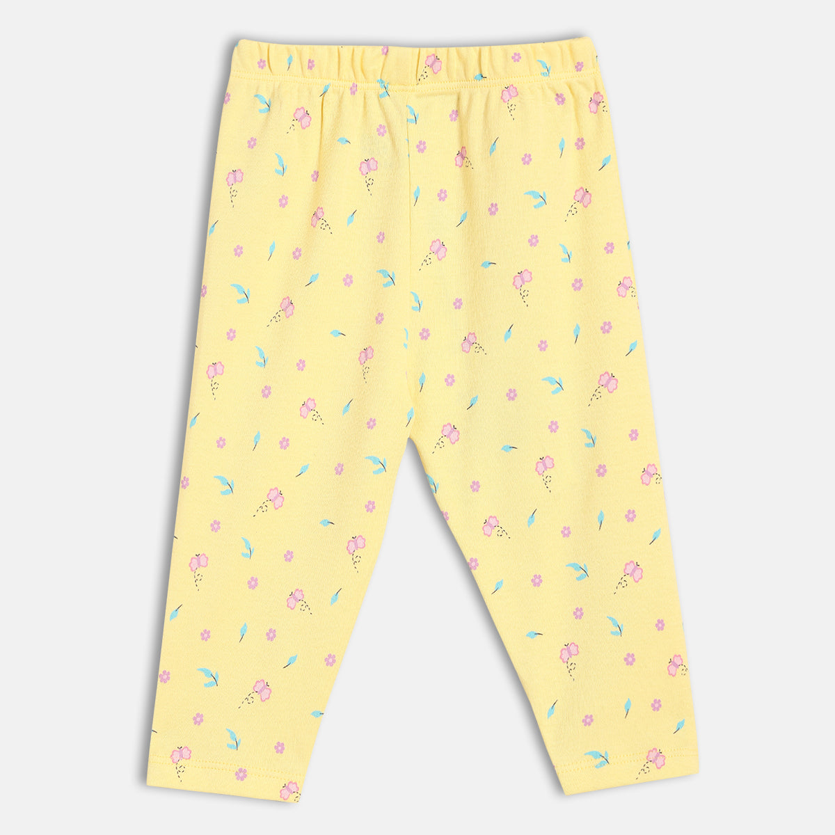 Baby Girls Printed and Solid Knit Bottom Pack of 2, Yellow and Lavender