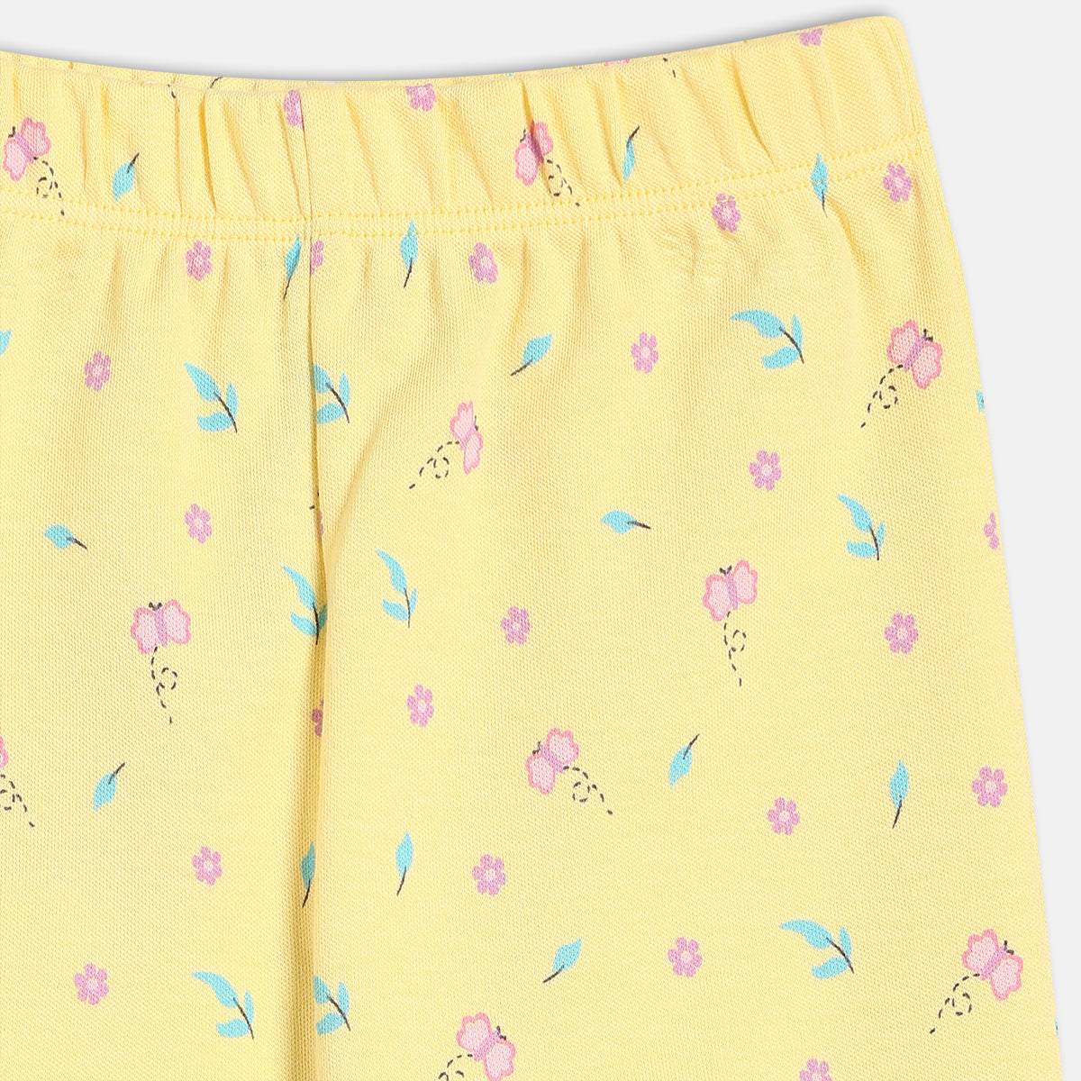 Baby Girls Printed and Solid Knit Bottom Pack of 2, Yellow and Lavender