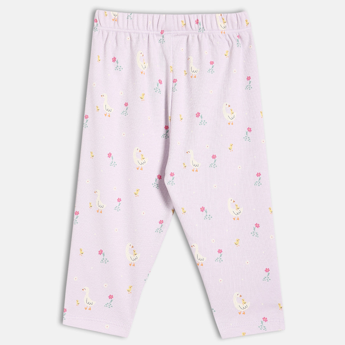 Baby Girls Duck and Floral Print Knit Bottom Pack of 2, Pink and Lavender