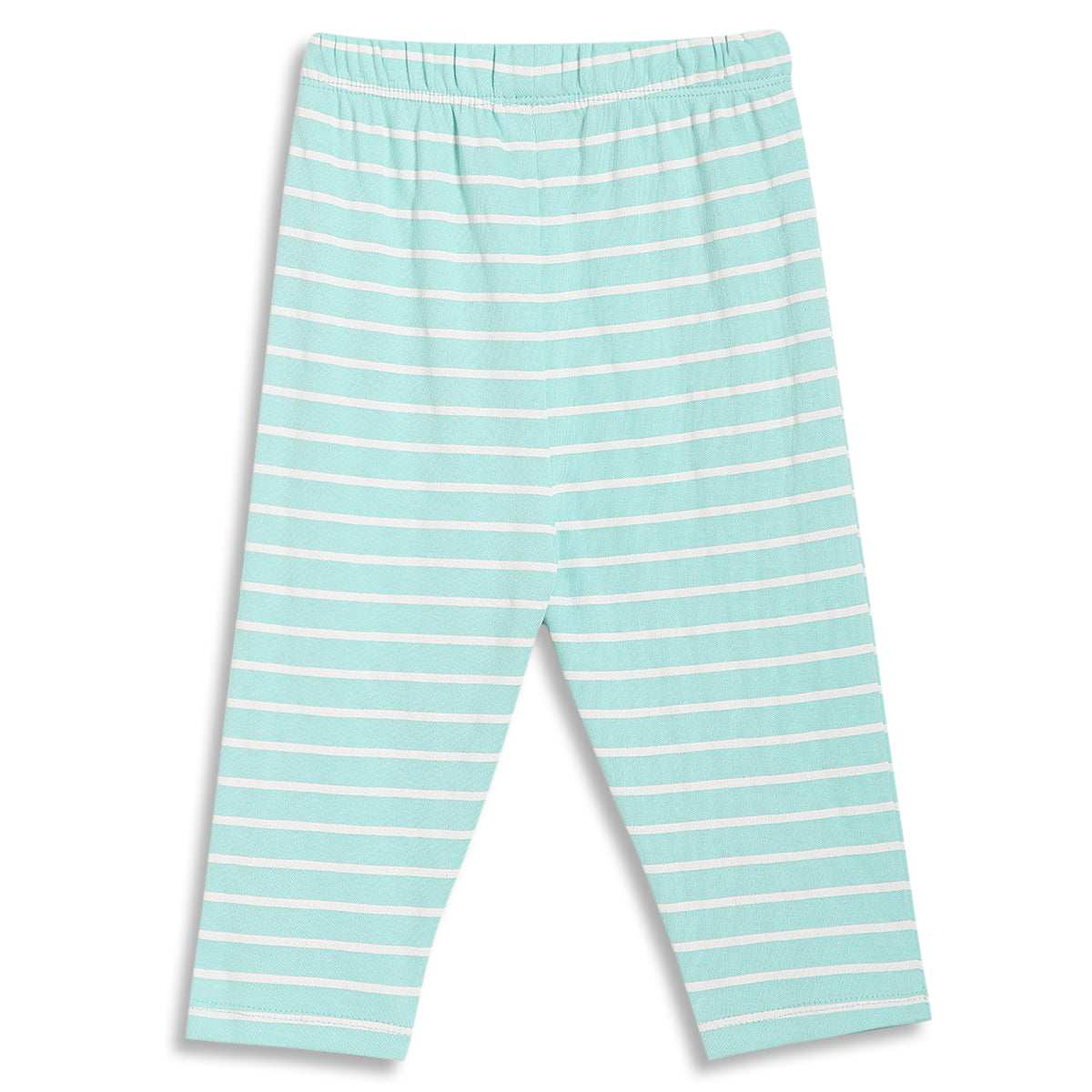 Baby Girls Striped and Solid Leggings Pack of 2, Mint Green & Yellow