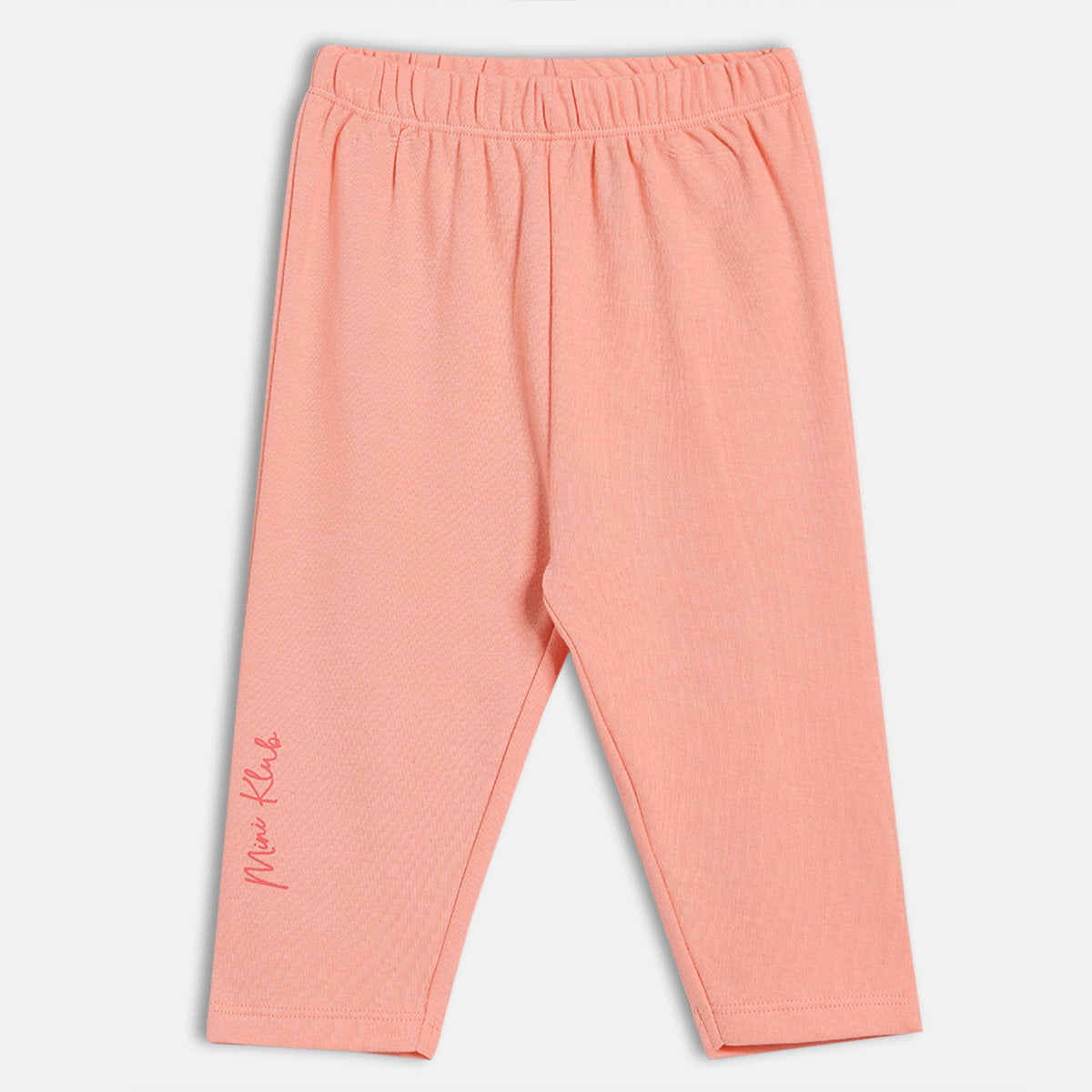 Baby Girls Polka Print and Solid Leggings Pack of 2, White & Peach