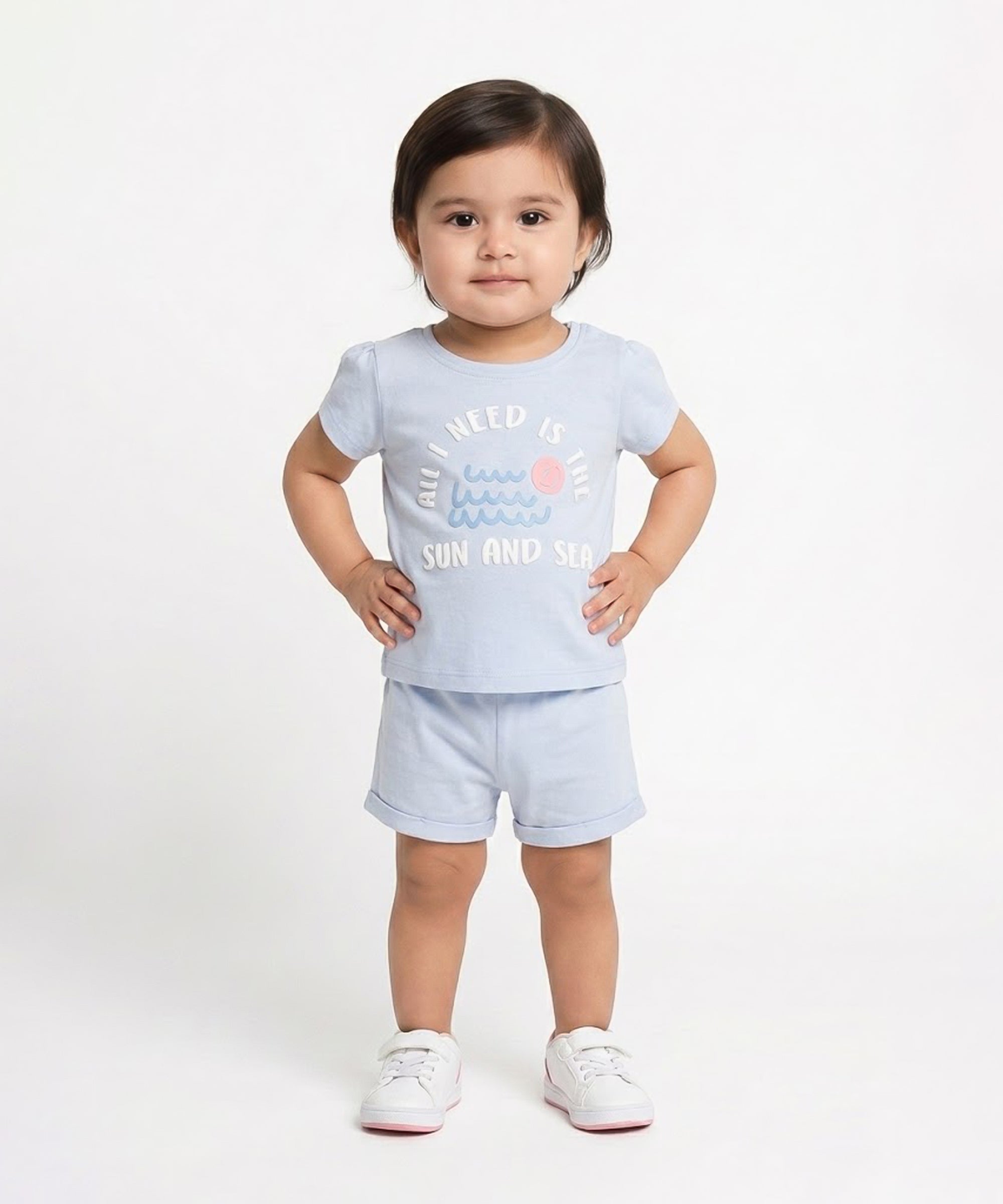 Baby Girls Checked And Text Printed Knit Tops  Pack Of 2, Multicolor